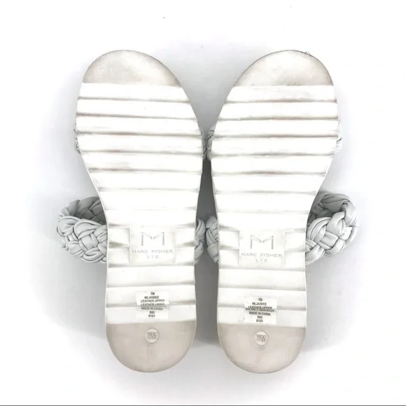 Marc Fisher White Jaimee Espadrille Slide Sandal - Picture 8 of 8